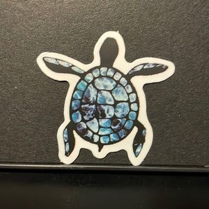 BLACK AND BLUE SEA TURTLE STICKER